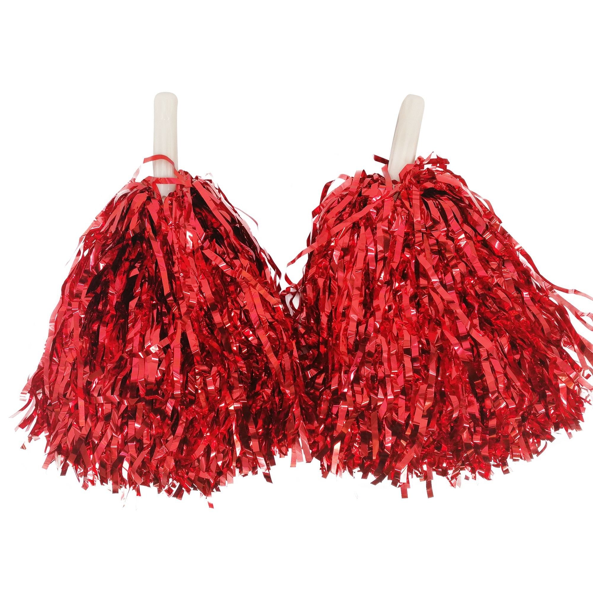 Red Pom Poms, Red Pom-Poms, Red Cheerleading Pom Poms