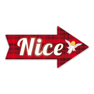 'Nice' Xmas Arrow UV Printed Word Board Photo Booth Sign Prop