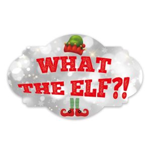 'What The Elf?!' Xmas UV Printed Word Board Photo Booth Sign Prop