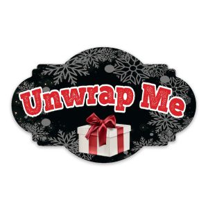 'Unwrap Me' Xmas UV Printed Word Board Photo Booth Sign Prop